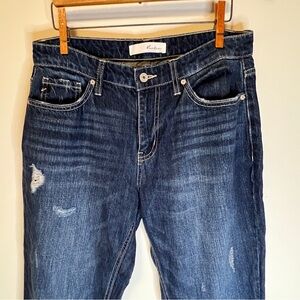KanCan Dark Blue Distressed 100% Cotton Women’s 7/27 Jeans